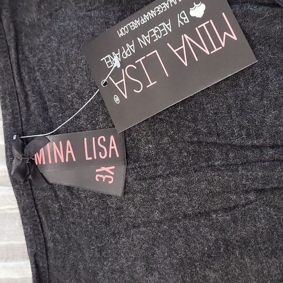 Mina Lisa 3x Gray and Purple 'Lazy' Tank Top and Pants Set Pajama Longewear NWT - Picture 2 of 14